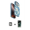 MARSİLYAN™- iPhone 16 Pro Max Kılıf Siluet Doku - Siyah 360 Mat Full Body Arka Koruyucu + PVD Metal Kamera Lens - GS