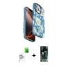 MARSİLYAN™- iPhone 16 Pro Max Kılıf Siluet Doku - Siyah 360 Mat Full Body Arka Koruyucu + Raze Metal Kamera Lens - BZ