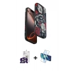 MARSİLYAN™- iPhone 16 Pro Max Kılıf Siluet Doku - Siyah 3D Antistatik Cam Ekran Koruyucu + Bilvis Titan Kamera Lens - GS
