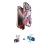 MARSİLYAN™- iPhone 16 Pro Max Kılıf Siluet Doku - Siyah 3D Antistatik Cam Ekran Koruyucu + Bilvis Titan Kamera Lens - TMGI
