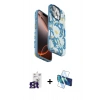 MARSİLYAN™- iPhone 16 Pro Max Kılıf Siluet Doku - Siyah 3D Antistatik Cam Ekran Koruyucu + Bilvis Titan Kamera Lens - TMGI