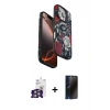 MARSİLYAN™- iPhone 16 Pro Max Kılıf Siluet Doku - Siyah 3D Antistatik Hayalet Cam Ekran Koruyucu + Bilvis Titan Kamera Lens - GS