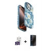 MARSİLYAN™- iPhone 16 Pro Max Kılıf Siluet Doku - Siyah 3D Antistatik Hayalet Cam Ekran Koruyucu + Bilvis Titan Kamera Lens - TMGI