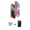 MARSİLYAN™- iPhone 16 Pro Max Kılıf Siluet Doku - Siyah 3D Antistatik Hayalet Cam Ekran Koruyucu + Pers Alüminyum Kamera Lens - GS
