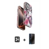 MARSİLYAN™- iPhone 16 Pro Max Kılıf Siluet Doku - Siyah 3D Antistatik Hayalet Cam Ekran Koruyucu + PVD Metal Kamera Lens - SH