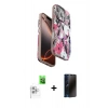 MARSİLYAN™- iPhone 16 Pro Max Kılıf Siluet Doku - Siyah 3D Antistatik Hayalet Cam Ekran Koruyucu + Raze Metal Kamera Lens - BZ