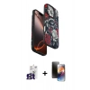 MARSİLYAN™- iPhone 16 Pro Max Kılıf Siluet Doku - Siyah 3D Antistatik Mat Seramik Nano Ekran Koruyucu + Bilvis Titan Kamera Lens - TMGI