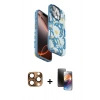 MARSİLYAN™- iPhone 16 Pro Max Kılıf Siluet Doku - Siyah 3D Antistatik Mat Seramik Nano Ekran Koruyucu + Pers Alüminyum Kamera Lens - CLTM