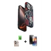 MARSİLYAN™- iPhone 16 Pro Max Kılıf Siluet Doku - Siyah 3D Antistatik Mat Seramik Nano Ekran Koruyucu + Raze Metal Kamera Lens - NLGY