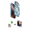 MARSİLYAN™- iPhone 16 Pro Max Kılıf Siluet Doku - Siyah 3D Antistatik Mat Seramik Nano Ekran Koruyucu + Raze Metal Kamera Lens - NLGY