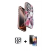 MARSİLYAN™- iPhone 16 Pro Max Kılıf Siluet Doku - Siyah 3D Antistatik Mat Seramik Nano Ekran Koruyucu + Pers Alüminyum Kamera Lens - GI