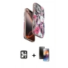 MARSİLYAN™- iPhone 16 Pro Max Kılıf Siluet Doku - Siyah 3D Antistatik Mat Seramik Nano Ekran Koruyucu + PVD Metal Kamera Lens - GS