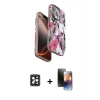 MARSİLYAN™- iPhone 16 Pro Max Kılıf Siluet Doku - Siyah 3D Antistatik Mat Seramik Nano Ekran Koruyucu + PVD Metal Kamera Lens - SH