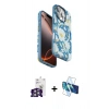 MARSİLYAN™- iPhone 16 Pro Max Kılıf Siluet Doku - Siyah 3D Antistatik Seramik Nano Ekran Koruyucu + Bilvis Titan Kamera Lens - GS