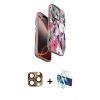 MARSİLYAN™- iPhone 16 Pro Max Kılıf Siluet Doku - Siyah 3D Antistatik Seramik Nano Ekran Koruyucu + Pers Alüminyum Kamera Lens - CLTM