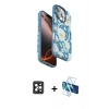 MARSİLYAN™- iPhone 16 Pro Max Kılıf Siluet Doku - Siyah 3D Antistatik Seramik Nano Ekran Koruyucu + PVD Metal Kamera Lens - SH