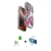 MARSİLYAN™- iPhone 16 Pro Max Kılıf Siluet Doku - Siyah 3D Antistatik Seramik Nano Ekran Koruyucu + Raze Metal Kamera Lens - BZ