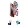 MARSİLYAN™- iPhone 16 Pro Max Kılıf Siluet Doku - Siyah 3D Antistatik Seramik Nano Ekran Koruyucu + Bilvis Titan Kamera Lens - TMGI