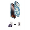 MARSİLYAN™- iPhone 16 Pro Max Kılıf Siluet Doku - Siyah Bilvis 3D Cam Ekran Koruyucu + Gümüş Bilvis Titan Kamera Lens
