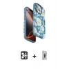 MARSİLYAN™- iPhone 16 Pro Max Kılıf Siluet Doku - Siyah Bilvis 3D Cam Ekran Koruyucu + PVD Metal Kamera Lens - GS