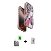 MARSİLYAN™- iPhone 16 Pro Max Kılıf Siluet Doku - Siyah Bilvis 3D Cam Ekran Koruyucu + Raze Metal Kamera Lens - SH