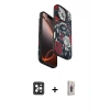 MARSİLYAN™- iPhone 16 Pro Max Kılıf Siluet Doku - Siyah Bilvis 3D Cam Ekran Koruyucu + PVD Metal Kamera Lens - SH