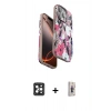 MARSİLYAN™- iPhone 16 Pro Max Kılıf Siluet Doku - Siyah Bilvis 3D Cam Ekran Koruyucu + PVD Metal Kamera Lens - SH