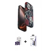 MARSİLYAN™- iPhone 16 Pro Max Kılıf Siluet Doku - Siyah Bilvis 3X AR Hayalet Cam Ekran Koruyucu + Bilvis Titan Kamera Lens - TMGI