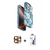MARSİLYAN™- iPhone 16 Pro Max Kılıf Siluet Doku - Siyah Bilvis 3X AR Hayalet Cam Ekran Koruyucu + Pers Alüminyum Kamera Lens - CLTM