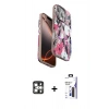 MARSİLYAN™- iPhone 16 Pro Max Kılıf Siluet Doku - Siyah Bilvis 3X AR Hayalet Cam Ekran Koruyucu + PVD Metal Kamera Lens - GS