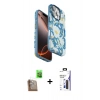 MARSİLYAN™- iPhone 16 Pro Max Kılıf Siluet Doku - Siyah Bilvis 3X AR Hayalet Cam Ekran Koruyucu + Raze Metal Kamera Lens - CLTM