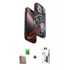 MARSİLYAN™- iPhone 16 Pro Max Kılıf Siluet Doku - Siyah Bilvis 3X AR Hayalet Cam Ekran Koruyucu + Raze Metal Kamera Lens - CLTM
