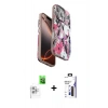 MARSİLYAN™- iPhone 16 Pro Max Kılıf Siluet Doku - Siyah Bilvis 3X AR Hayalet Cam Ekran Koruyucu + Raze Metal Kamera Lens - BZ