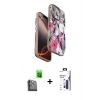 MARSİLYAN™- iPhone 16 Pro Max Kılıf Siluet Doku - Siyah Bilvis 3X AR Hayalet Cam Ekran Koruyucu + Raze Metal Kamera Lens - SH