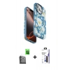 MARSİLYAN™- iPhone 16 Pro Max Kılıf Siluet Doku - Siyah Bilvis 3X AR Hayalet Cam Ekran Koruyucu + Raze Metal Kamera Lens - SH