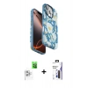 MARSİLYAN™- iPhone 16 Pro Max Kılıf Siluet Doku - Siyah Bilvis 3X AR Hayalet Cam Ekran Koruyucu + Raze Metal Kamera Lens - BZ