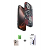 MARSİLYAN™- iPhone 16 Pro Max Kılıf Siluet Doku - Siyah Bilvis 3X AR Hayalet Cam Ekran Koruyucu + Raze Metal Kamera Lens - NLGY