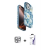 MARSİLYAN™- iPhone 16 Pro Max Kılıf Siluet Doku - Siyah Bilvis 3X AR HD Cam Ekran Koruyucu + Pers Alüminyum Kamera Lens - GI
