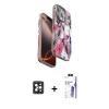 MARSİLYAN™- iPhone 16 Pro Max Kılıf Siluet Doku - Siyah Bilvis 3X AR HD Cam Ekran Koruyucu + PVD Metal Kamera Lens - SH