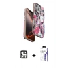 MARSİLYAN™- iPhone 16 Pro Max Kılıf Siluet Doku - Siyah Bilvis 3X AR HD Cam Ekran Koruyucu + PVD Metal Kamera Lens - GS
