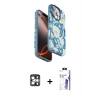 MARSİLYAN™- iPhone 16 Pro Max Kılıf Siluet Doku - Siyah Bilvis 3X AR HD Cam Ekran Koruyucu + PVD Metal Kamera Lens - GS