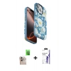 MARSİLYAN™- iPhone 16 Pro Max Kılıf Siluet Doku - Siyah Bilvis 3X AR HD Cam Ekran Koruyucu + Raze Metal Kamera Lens - NLGY
