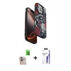 MARSİLYAN™- iPhone 16 Pro Max Kılıf Siluet Doku - Siyah Bilvis 3X AR HD Cam Ekran Koruyucu + Raze Metal Kamera Lens - NLGY