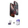 MARSİLYAN™- iPhone 16 Pro Max Kılıf Siluet Doku - Siyah Bilvis 5in1 3D Magic Cam Ekran Koruyucu + Bilvis Titan Kamera Lens - TMGI