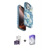 MARSİLYAN™- iPhone 16 Pro Max Kılıf Siluet Doku - Siyah Bilvis 5in1 3D Magic Cam Ekran Koruyucu + Bilvis Titan Kamera Lens - GS