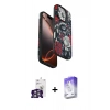 MARSİLYAN™- iPhone 16 Pro Max Kılıf Siluet Doku - Siyah Bilvis 5in1 3D Magic Cam Ekran Koruyucu + Bilvis Titan Kamera Lens - GS
