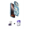 MARSİLYAN™- iPhone 16 Pro Max Kılıf Siluet Doku - Siyah Bilvis 5in1 3D Magic Cam Ekran Koruyucu + Bilvis Titan Kamera Lens - TMGI