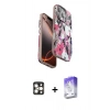 MARSİLYAN™- iPhone 16 Pro Max Kılıf Siluet Doku - Siyah Bilvis 5in1 3D Magic Cam Ekran Koruyucu + PVD Metal Kamera Lens - GD