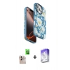 MARSİLYAN™- iPhone 16 Pro Max Kılıf Siluet Doku - Siyah Bilvis 5in1 3D Magic Cam Ekran Koruyucu + Raze Metal Kamera Lens - NLGY