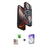 MARSİLYAN™- iPhone 16 Pro Max Kılıf Siluet Doku - Siyah Bilvis 5in1 3D Magic Cam Ekran Koruyucu + Raze Metal Kamera Lens - NLGY
